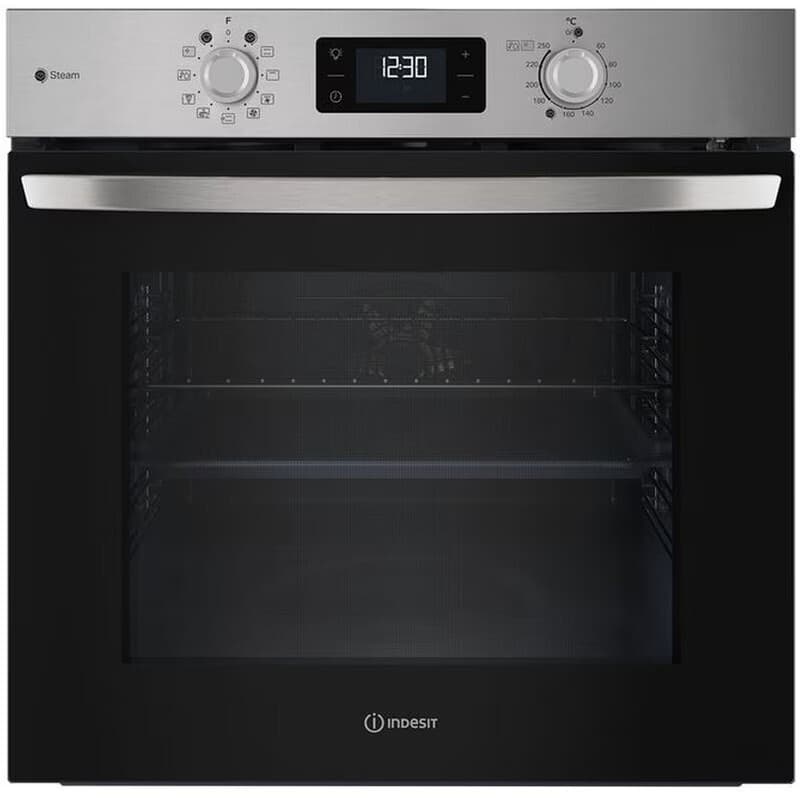 Horno Indesit Multifunción 8 Pirolítico + Hidrolítico Inox