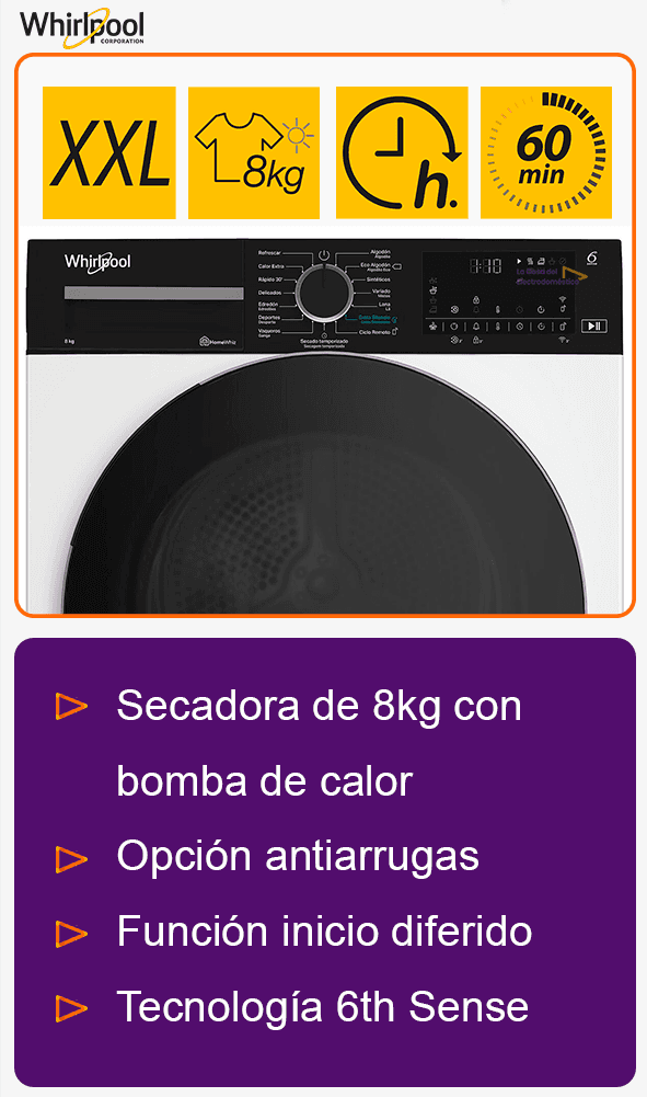 Secadora bomba de calor 8kg